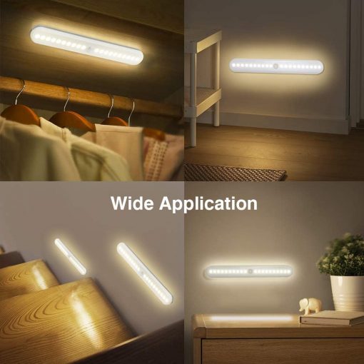 under cabinet lighting 20 led closet lights motion sensored indoor usb rechargeable fast charging super long standby stick for kitchen cabinet bedroom counter cupboard stairs ousfot